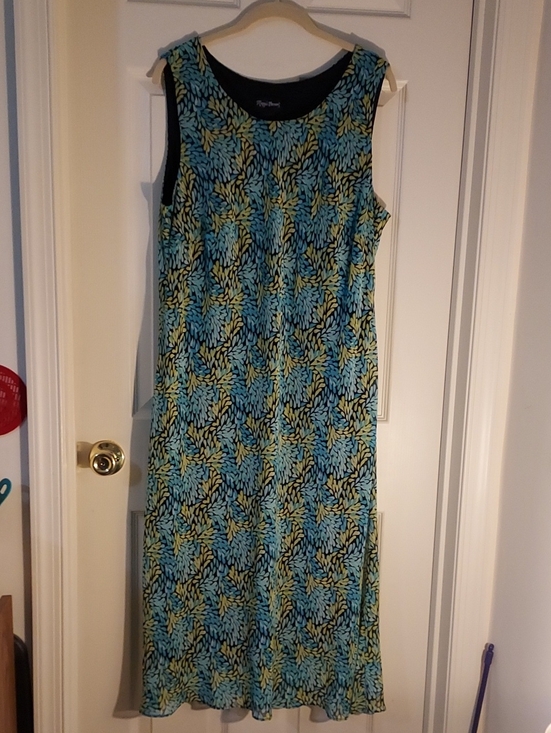 Dresses & Skirts - Blue & Yellow Leaf-Print Sleeveless Maxi Dress With Matching Top